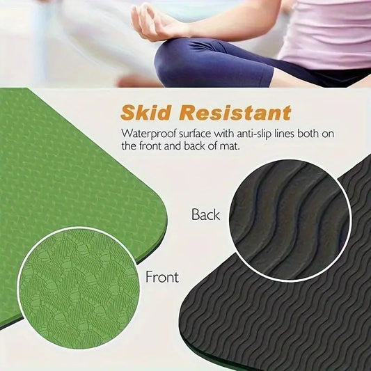 NNEDSZ Yoga Mat Exercise Workout Mats Fitness Mat for Home Gym Green 6mm