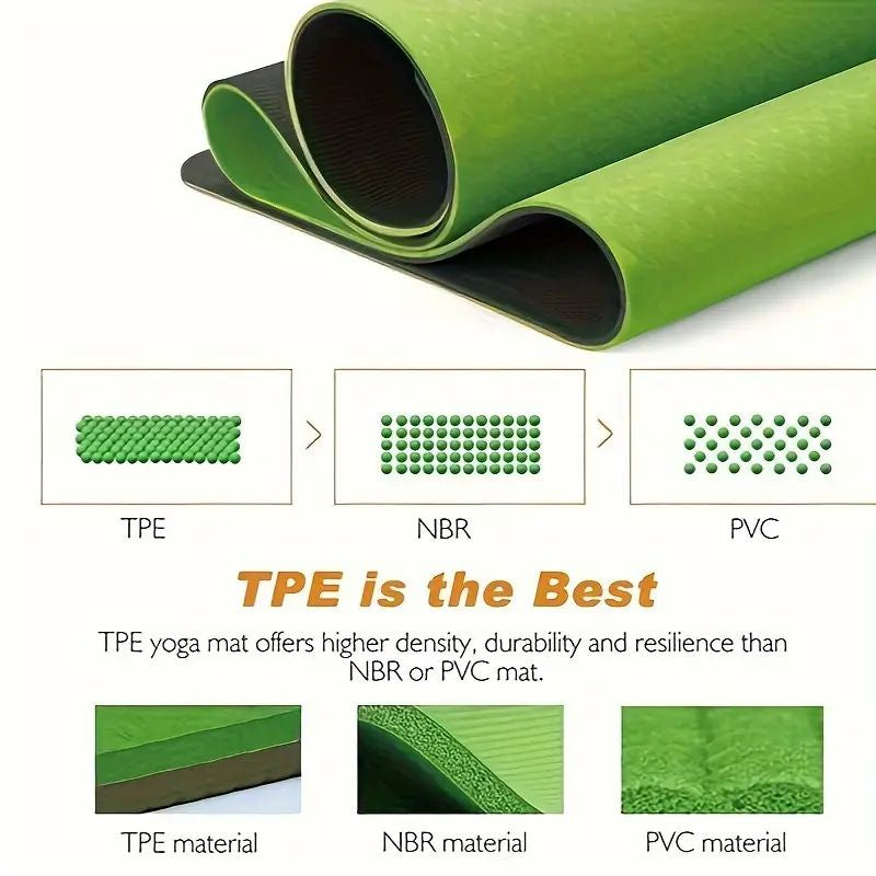 NNEDSZ Yoga Mat Exercise Workout Mats Fitness Mat for Home Gym Green 6mm