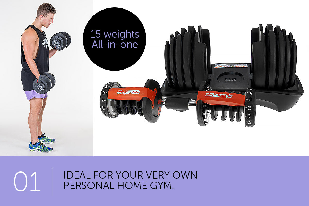 NNEDPE 48kg Powertrain Adjustable Dumbbell Home Gym Set-2